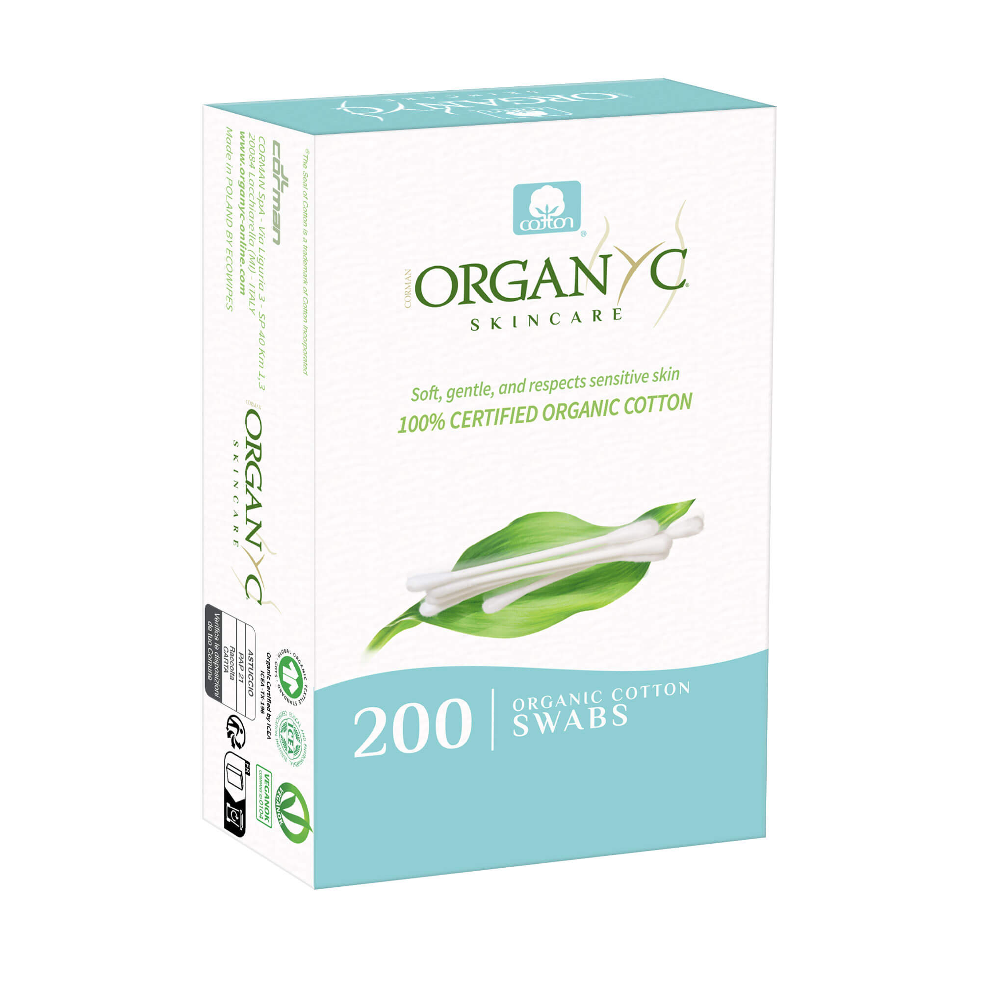 Organyc Cotton Swabs (200 Count)